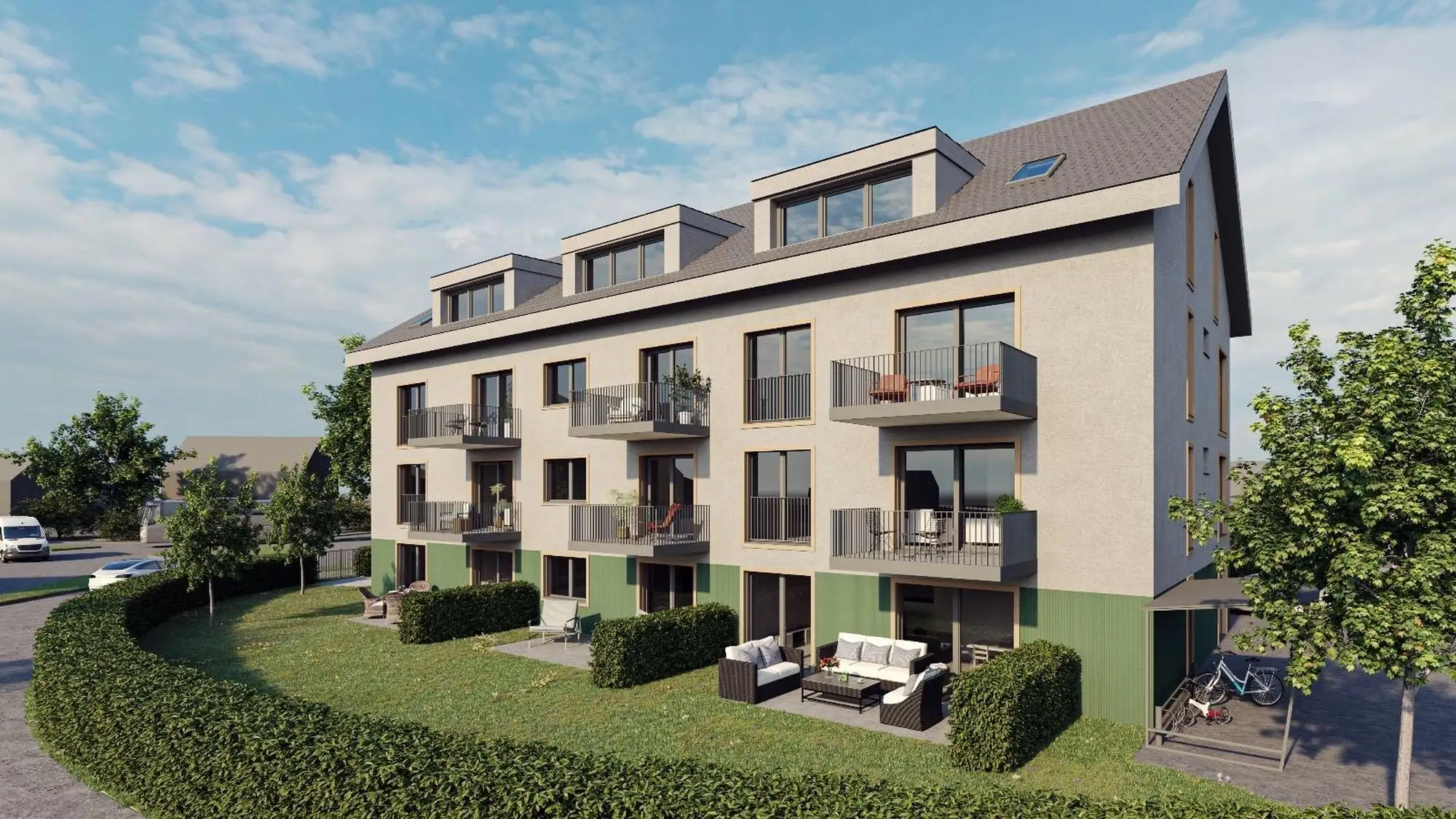 Visualisierung der Gartenseite aus der Planung, nosh architekten AG