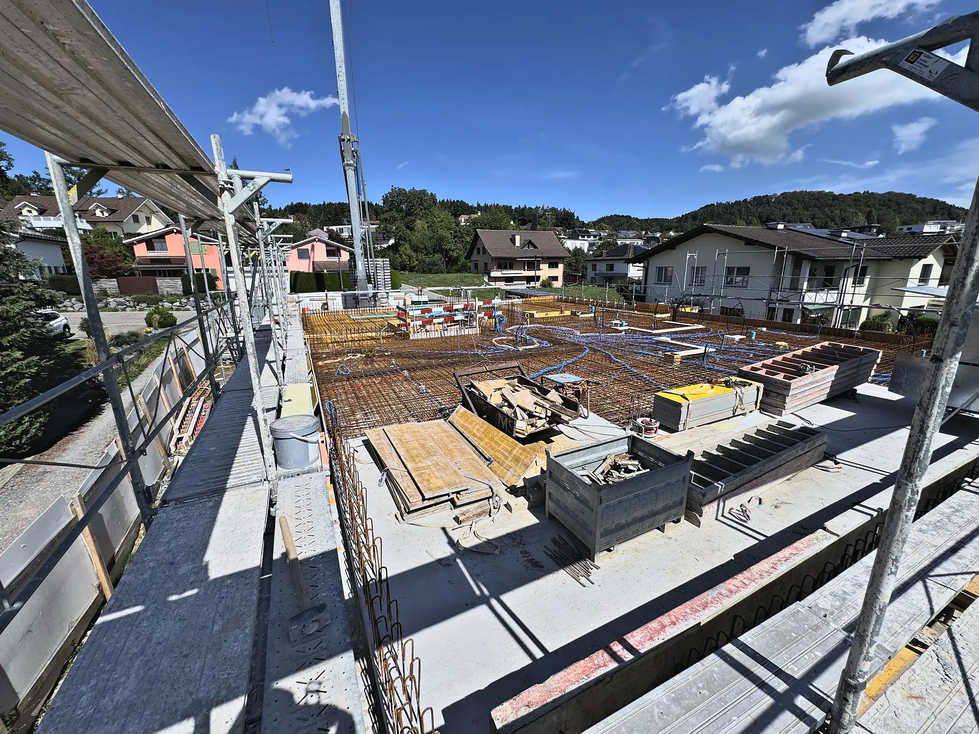 Bewehrte Geschossdecke mit Schalungsträgern, Neubau Zuzwil